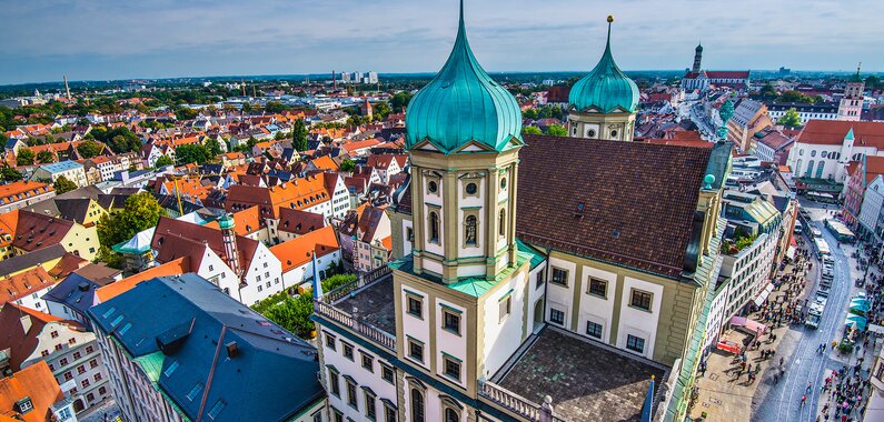 Aerial view of Augsburg City Hall